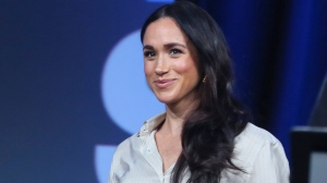 FILE - Meghan, The Duchess of Sussex takes part in the keynote "Breaking Barriers, Shaping Narratives: How Women Lead On and Off the Screen" at the South by Southwest Conference in Austin, Texas on March 8, 2024. Meghan, the Duchess of Sussex, has returned to Instagram to tease a new brand that records show could feature jams, household items, cookbooks and cutlery. (Photo by Jack Plunkett/Invision/AP, File)