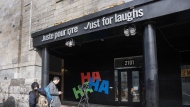 The Just for Laughs theatre is seen Tuesday, March 5, 2024 in Montreal.A report filed in Quebec Superior Court details the reasons behind the financial troubles that led the parent company of the Just for Laughs comedy festivals to cancel its flagship event and seek protection from its creditors.THE CANADIAN PRESS/Ryan Remiorz