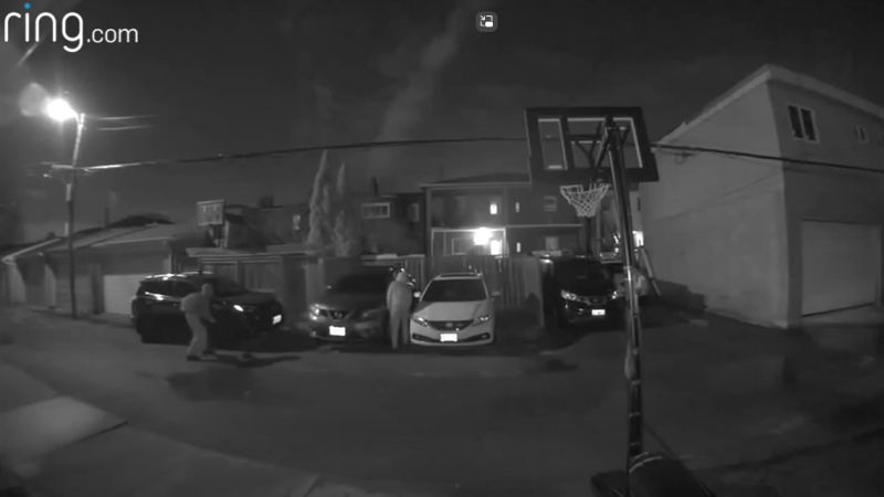 Video shows two suspects damaging vehicles in the St. Clair Avenue West and Dufferin Street area. (Toronto police)