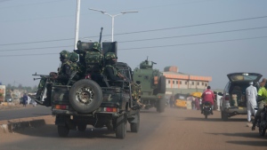 Nigeria army patrols along the Kaduna Birnin Gwari area in Nigeria, Friday, March 8, 2024. (AP Photo / Sunday Alamba)
