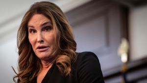 Caitlyn Jenner speaks at a press conference, Monday, March 18, 2024, in Mineola, N.Y. (AP Photo/Stefan Jeremiah)