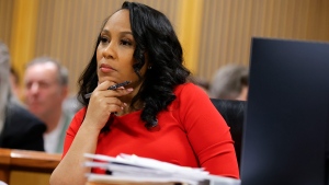 Fulton County District Attorney Fani Willis looks on during a hearing on the Georgia election interference case, Friday, March, 1, 2024, in Atlanta. (AP Photo/Alex Slitz, Pool, File)