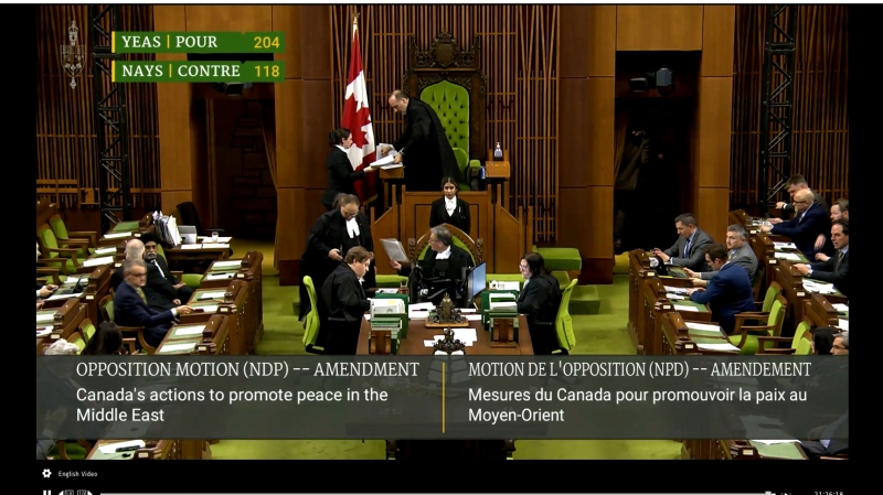 MPs approves a softened Israel-Gaza motion on March 18 as Liberals dodge vote to recognize Palestine.