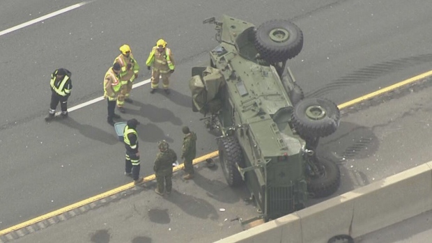 military vehicle rollover Oshawa