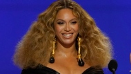 FILE - Beyonce appears at the 63rd annual Grammy Awards in Los Angeles on March 14, 2021. (AP Photo/Chris Pizzello, File) 