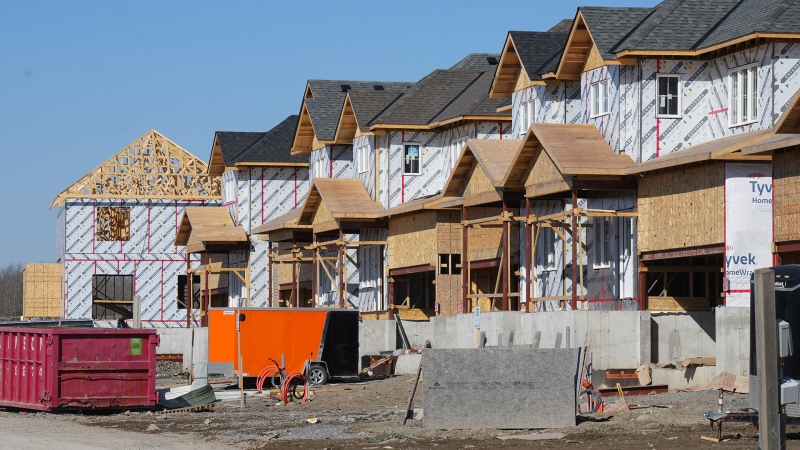 A new housing development is seen in Belleville, Ont., on Friday, March 1, 2024. THE CANADIAN PRESS/Chris Young
