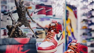 Canadian entrepreneur Miles Nadal amassed more than 700 pairs of shoes, including a pair of original Air Jordan sneakers autographed by the titular basketball legend himself and a pair of self-lacing Air Mags designed to look like the pair Marty McFly wore in ‘Back to the Future Part II’. (Kegun Morkin/ModaEvents)