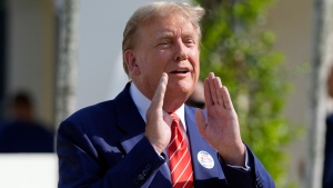 Republican presidential candidate former U.S. President Donald Trump speaks after voting in the Florida primary election in Palm Beach, Fla., Tuesday, March 19, 2024. (AP Photo / Wilfredo Lee)