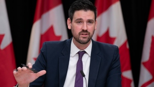 Minister of Housing, Infrastructure and Communities Sean Fraser responds to a question during a weekly news conference, Tuesday, February 27, 2024 in Ottawa. THE CANADIAN PRESS/Adrian Wyld 