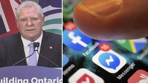 Premier Doug Ford is shown speaking in Ottawa on March 28. 