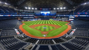 Toronto Blue Jays showcase the all-new 100 level seating bowl at Rogers Centre. The original 100 level infield seating bowl was fully demolished from foul pole to foul pole, and redesigned for a baseball-first viewing experience. (CNW Group/Toronto Blue Jays)
