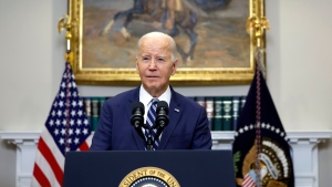 President Joe Biden at  the White House on Feb. 16, 2024. (Anna Moneymaker/Getty Images via CNN Newsource)
