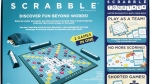 This photo provided by Mattel shows the new version of the board game Scrabble, that includes a new version called Scrabble Together. Mattel has unveiled a double-sided board that features both the classic word-building game and Scrabble Together, a new rendition aimed at making Scrabble more accessible “for anyone who finds word games intimidating." (Mattel via AP)