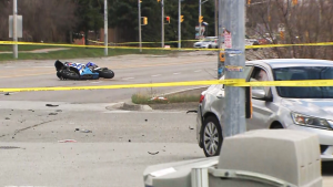 A motorcyclist is dead following a collision with the driver of a vehicle on April 14 in Brampton. 