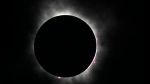 FILE - The moon covers the sun during a total solar eclipse, as seen from Fort Worth, Texas, Monday, April 8, 2024. (AP Photo/LM Otero)