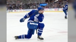 Auston Matthews is on the verge of entering rarefied air in pursuit of 70 goals this season. Matthews (34) takes a shot during second-period NHL hockey action against the Detroit Red Wings, in Toronto, Saturday, April 13, 2024. THE CANADIAN PRESS/Frank Gunn