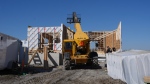 Canada Mortgage and Housing Corp. says the annual pace of housing starts in March declined seven per cent compared with February. Work continues at a new housing development in Belleville, Ont., on Friday, March 1, 2024. THE CANADIAN PRESS/Chris Young
