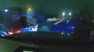 WATCH: Cruiser rammed as carjacking suspects flee