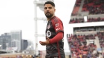 Lorenzo Insigne gestures during MLS action against Charlotte FC in Toronto, Saturday, March 9, 2024. THE CANADIAN PRESS/Chris Young
