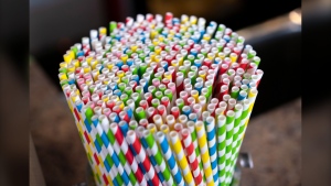 Paper straws are seen at a market in Montreal on Thursday, June 13, 2019. Negotiators from 176 countries will gather in downtown Ottawa this week for the fourth round of talks to create a global treaty to eliminate plastic waste in less than 20 years. THE CANADIAN PRESS/Paul Chiasson