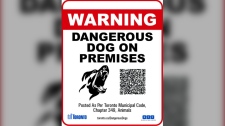 Dangerous dog sign Toronto