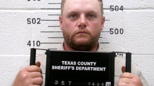 This booking photo provided by the Texas County Sheriff's Department shows Paul Grice on Wednesday, April 24, 2024. (Texas County Sheriff's Department via AP)