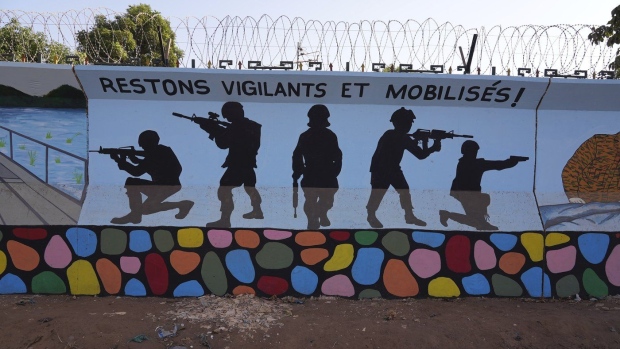 A mural is seen, March 1, 2023, in Ouagadougou, Burkina Faso. (AP Photo, File)