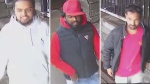 Three suspects wanted in connection with a Markham shooting are seen in this surveillance camera image. (York Regional Police)