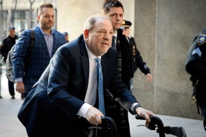 Harvey Weinstein arrives at a Manhattan courthouse as jury deliberations continue in his rape trial in New York, on Feb. 24, 2020. Weinstein will appear in a New York City court on Wednesday, May 1, 2024, according to the Manhattan district attorney’s office. (AP Photo/John Minchillo, File)