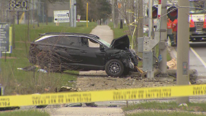 Police are investigating a single-vehicle crash in Scarborough on Saturday, April 27, 2024.