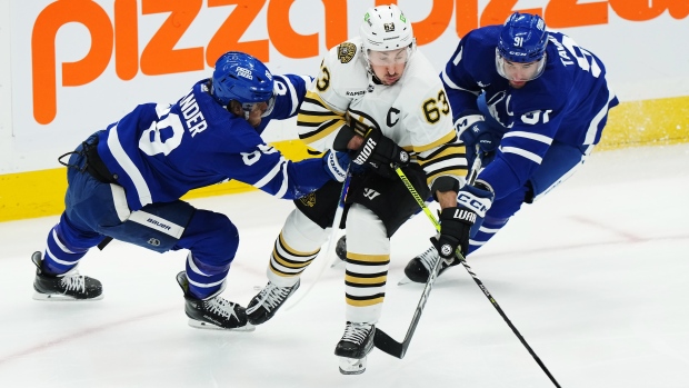 Marchand stars again, Swayman solid as Bruins push frustrated Leafs to the brink