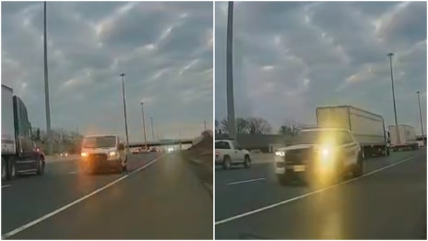 Accident on Highway 401 in the wrong direction