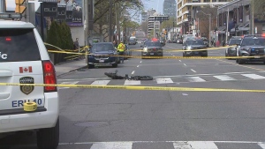 A cyclist is dead after they were struck by the driver of  vehicle in Toronto's Yorkville neighbourhood on April 30, 2024.