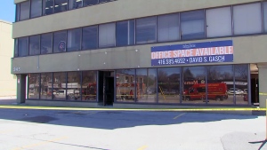 Crews are on the scene of a fire at a North York building containing two synagogues on Thursday, May 2, 2024.