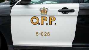 An Ontario Provincial Police cruiser sits outside of a press conference in Vaughan, Ont., on Thursday, June 20, 2019. 