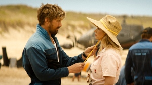 This image released by Universal Pictures shows Emily Blunt, right, and Ryan Gosling in a scene from 