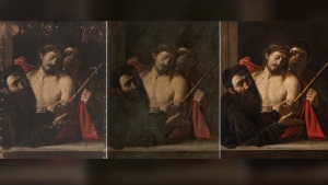 restoration work on Caravaggio's "Ecce Homo"