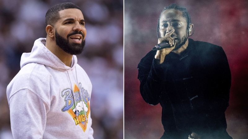 A combination photo of Drake and Kendrick Lamar. (The Canadian Press/The Associated Press)