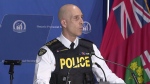 Ontario Provincial Police are shown during a news conference on May 8.