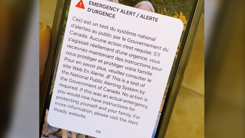 Some Ontarians did not receive an emergency alert to their phones during test of the system