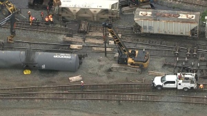 Freight train derails in Scarborough