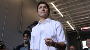 Prime Minister Justin Trudeau speaks about the upcoming wildfire season at the West Kelowna Fire Rescue hall in West Kelowna, B.C., on Friday, May 10, 2024. THE CANADIAN PRESS/Aaron Hemens