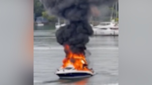 Yacht in flames in Australia's Sydney Harbour  