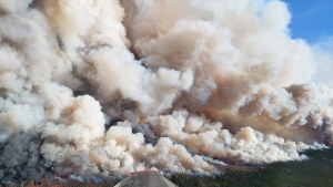 The Donnie Creek wildfire burns in an area between Fort Nelson and Fort St. John, B.C. in this 2023 handout photo provided by the BC Wildfire Service. THE CANADIAN PRESS/HO-BC Wildfire Service 

