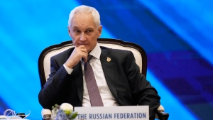 Russia's then-First Deputy Prime Minister Andrey Belousov attends the APEC Leader's Dialogue with APEC Business Advisory Council during the Asia-Pacific Economic Cooperation APEC summit, Friday, Nov. 18, 2022, in Bangkok, Thailand. (AP Photo/Sakchai Lalit, Pool)