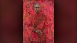 This undated photo issued on Tuesday May 14, 2024 by Buckingham Palace of artist Jonathan Yeo's oil on canvas portrait of Britain's King Charles III. The portrait was commissioned in 2020 to celebrate the then Prince of Wales's 50 years as a member of The Drapers' Company in 2022. The artwork depicts the King wearing the uniform of the Welsh Guards, of which he was made Regimental Colonel in 1975. (His Majesty King Charles III by Jonathan Yeo 2024 via PA) 