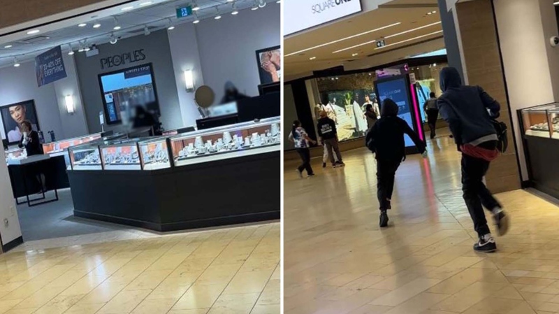 Video shows smash-and-grab robbery at Mississauga mall as police announce arrests