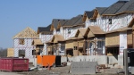 Canada Mortgage and Housing Corp. says the annual pace of housing starts in April edged down one per cent compared with March. A new housing development is shown in Belleville, Ont., on Friday, March 1, 2024. THE CANADIAN PRESS/Chris Young