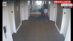 This frame grab taken from hotel security camera video and aired by CNN appears to show Sean “Diddy” Combs attacking singer Cassie in a Los Angeles hotel hallway in March 2016. (Hotel Security Camera Video/CNN via AP)