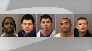 From left to right: Ali Mohammed, Elcee Jimmy, Jamie Lee TooToosis, Kesworth Bassaragh, and Lorrin Wolfe. (York Regional Police)